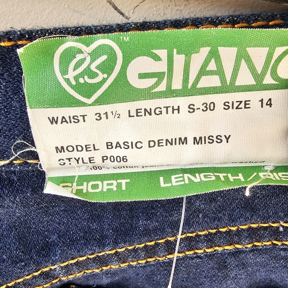 Vintage 80's 90's Deadstock Gitano Dark Blue Straight Leg Jeans Sz. 30 - Picture 3 of 12